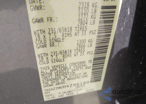 2015 Nissan Murano Sv from USA, damaged, VIN 5N1AZ2MG9FN286189